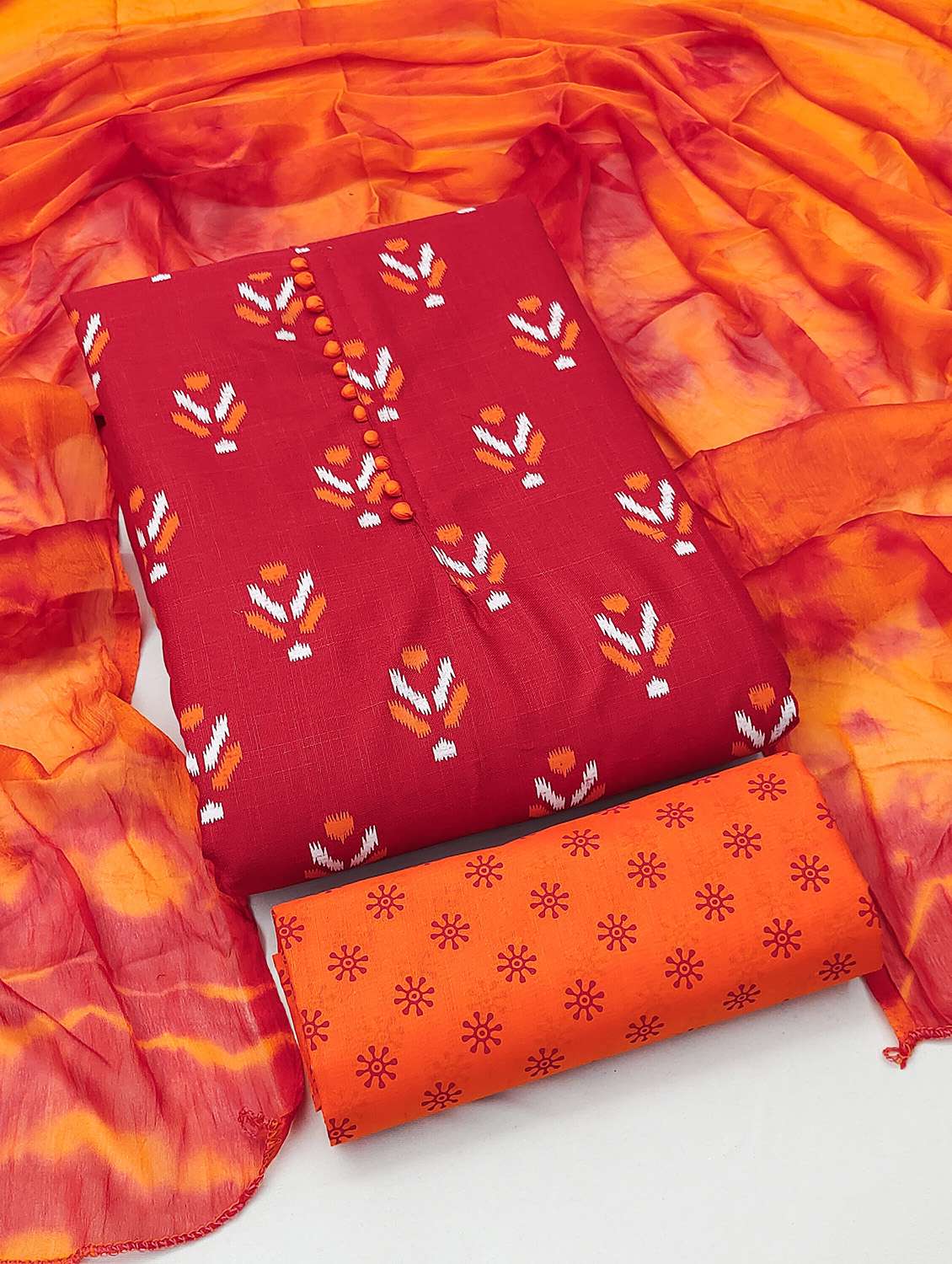 women red self design unstitched suit - 21140071 - Zoom Image - 0