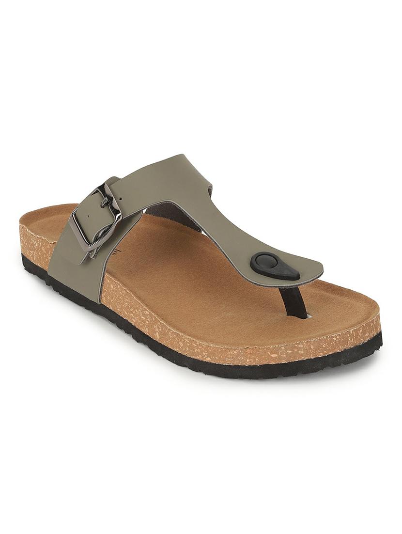 olive green slides flip flops - 21140074 -  Standard Image - 1