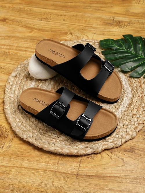 black slides flip flops - 21140077 -  Standard Image - 0