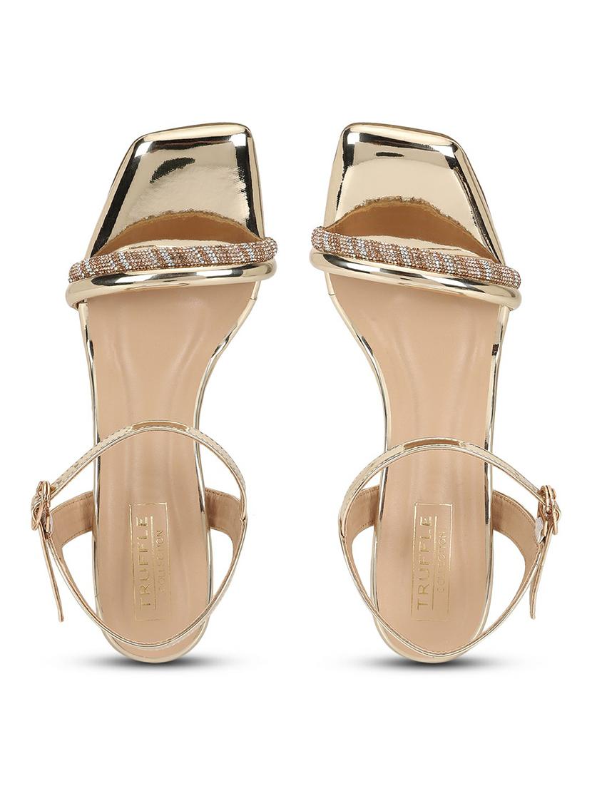 women gold ankle strap sandal - 21140083 - Standard Image - 4