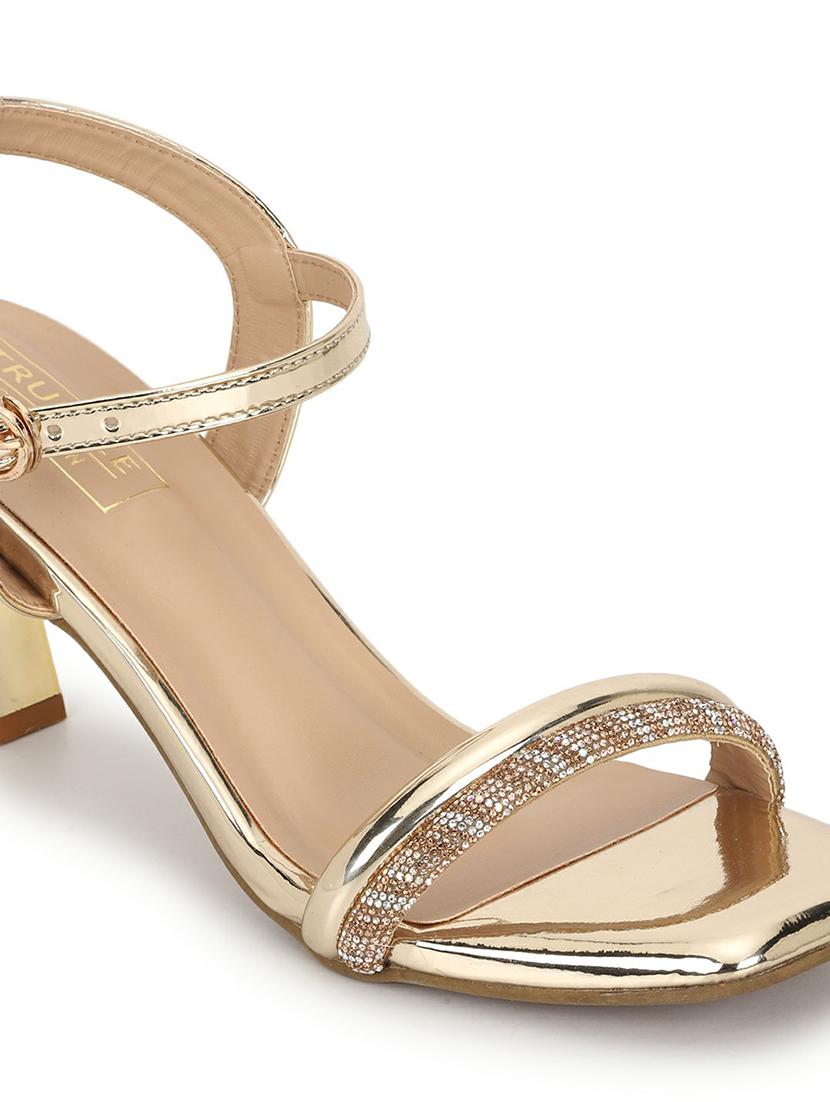 women gold ankle strap sandal - 21140083 - Standard Image - 6