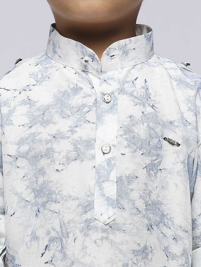 white printed kurta set - 21140132 -  Standard Image - 4