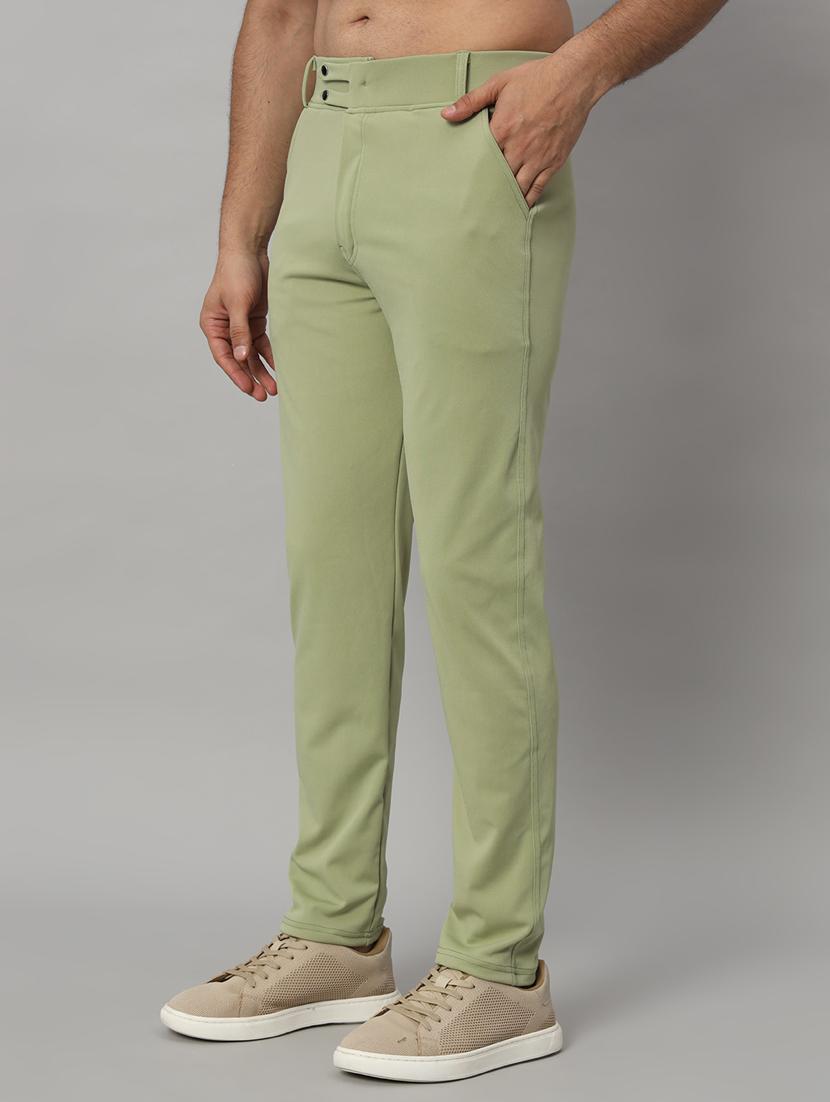 men solid flat front casual trouser - 21140154 -  Standard Image - 1