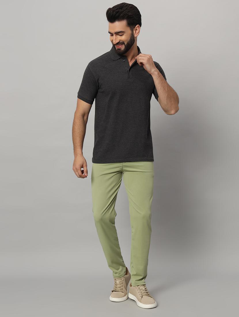 men solid flat front casual trouser - 21140154 - Standard Image - 4