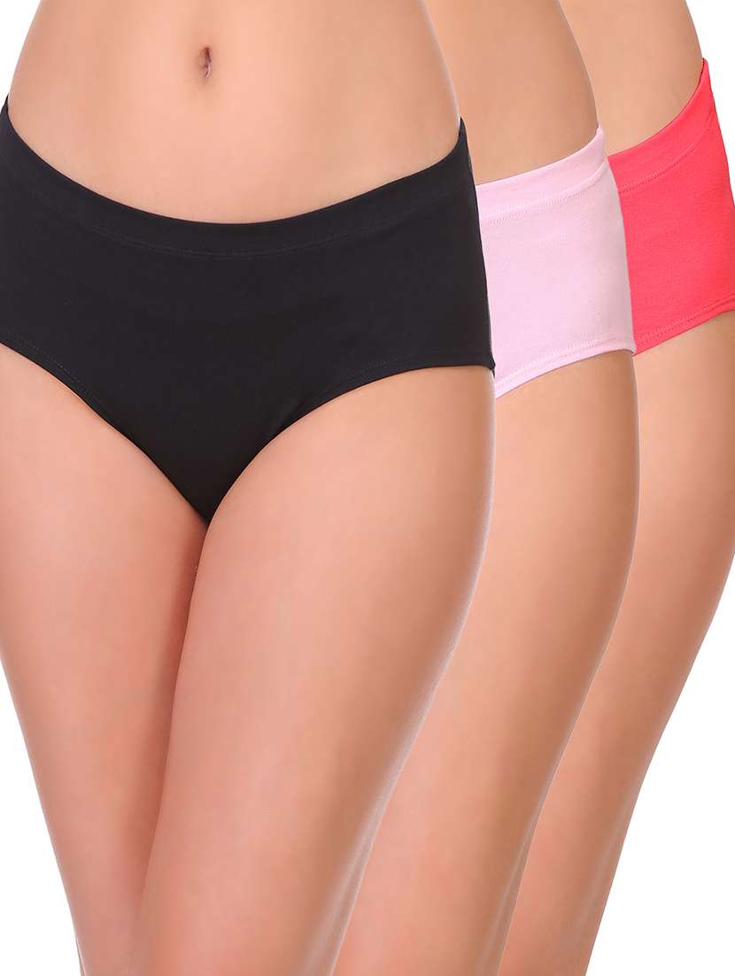 pack of 3 solid hipster panties