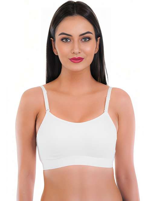 white cotton blend sports bra - 21141026 -  Standard Image - 0