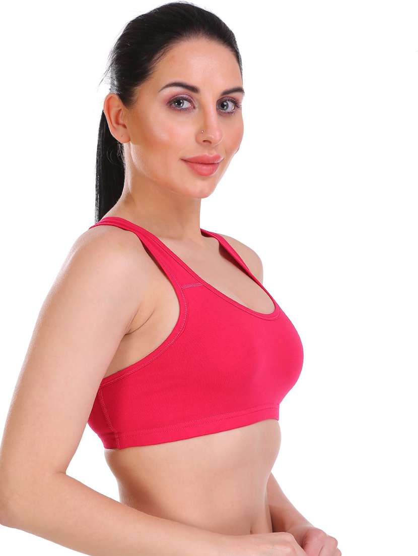 pink cotton blend sports bra - 21141041 -  Standard Image - 1
