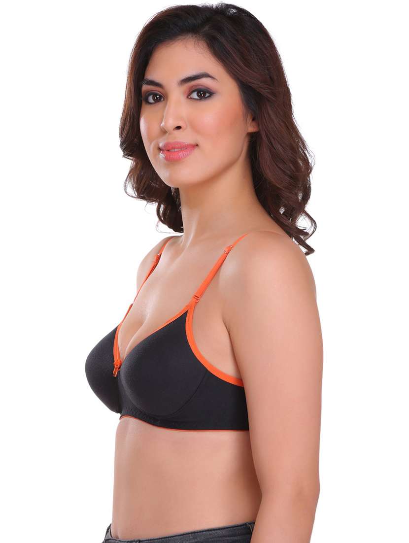 solid cotton blend regular bra - 21141072 -  Standard Image - 1