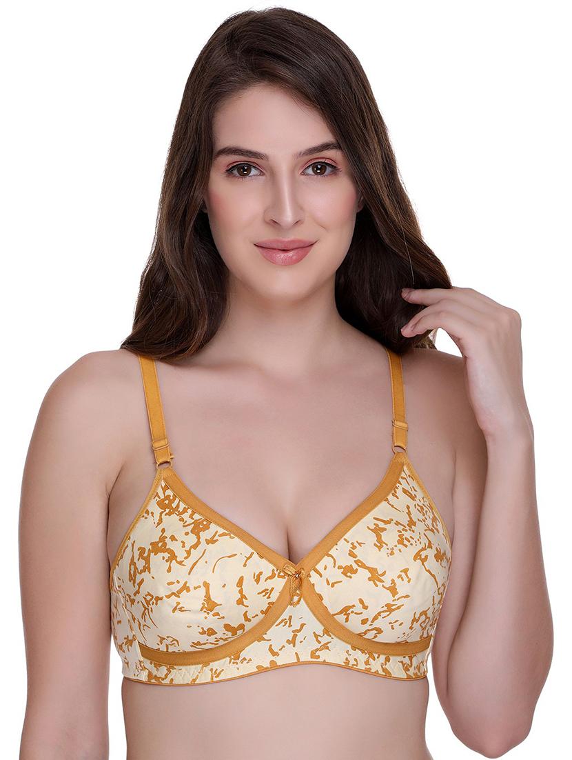 yellow cotton blend tshirt bra - 21141194 - Standard Image - 1