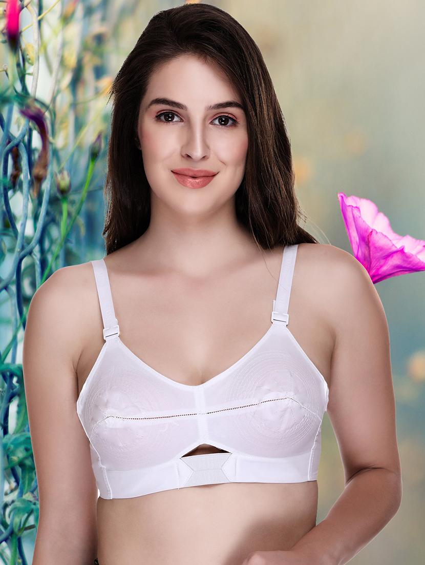 solid cotton blend minimizer bra - 21141207 - Standard Image - 1