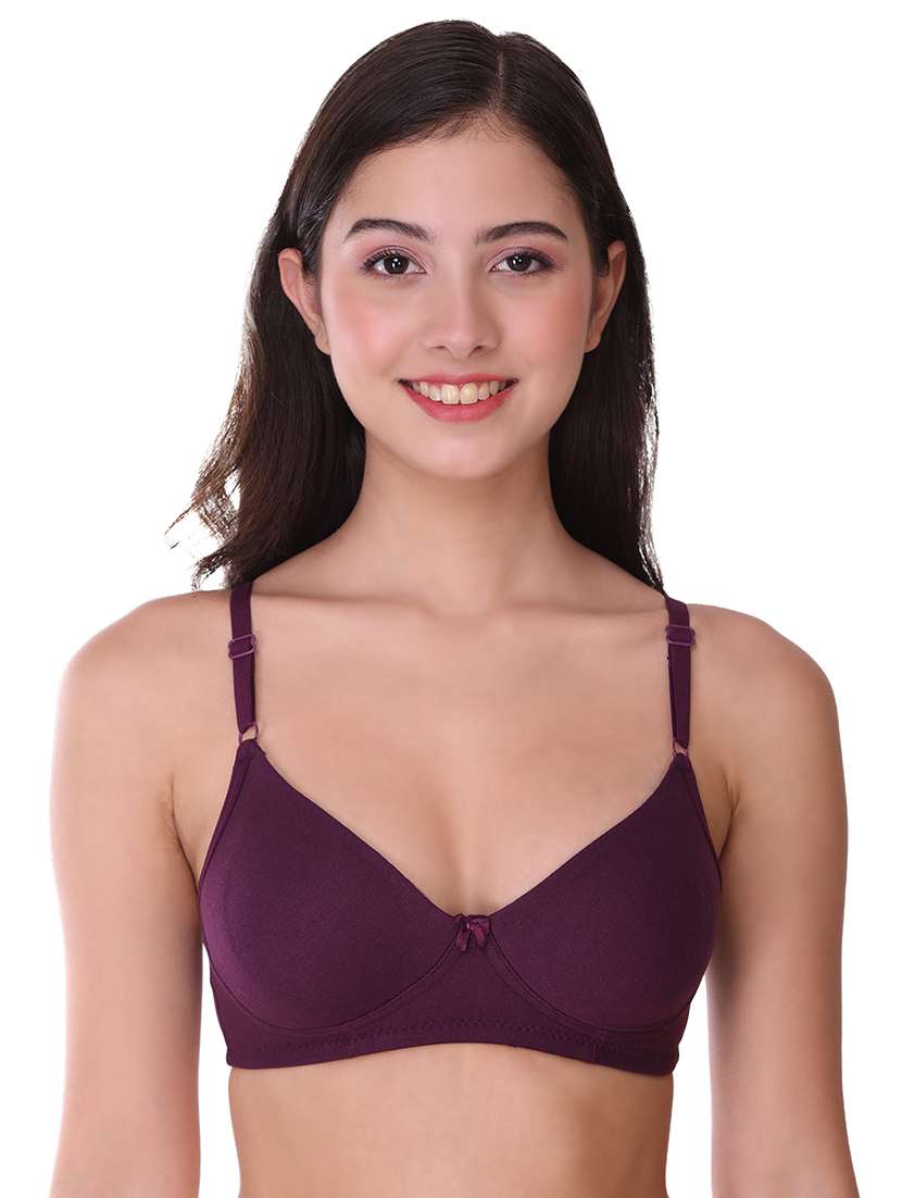 women solid regular bra