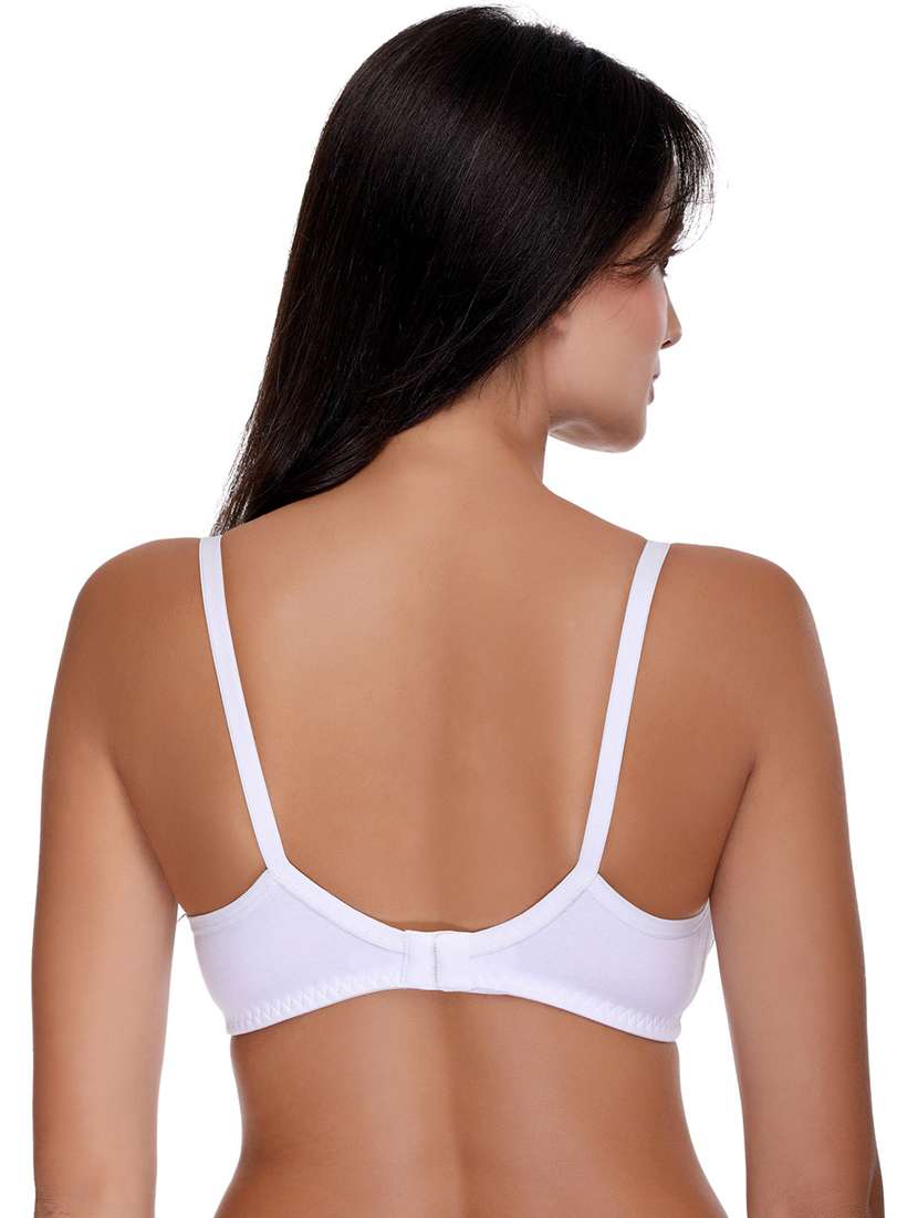 white cotton blend regular bra - 21141259 -  Standard Image - 4