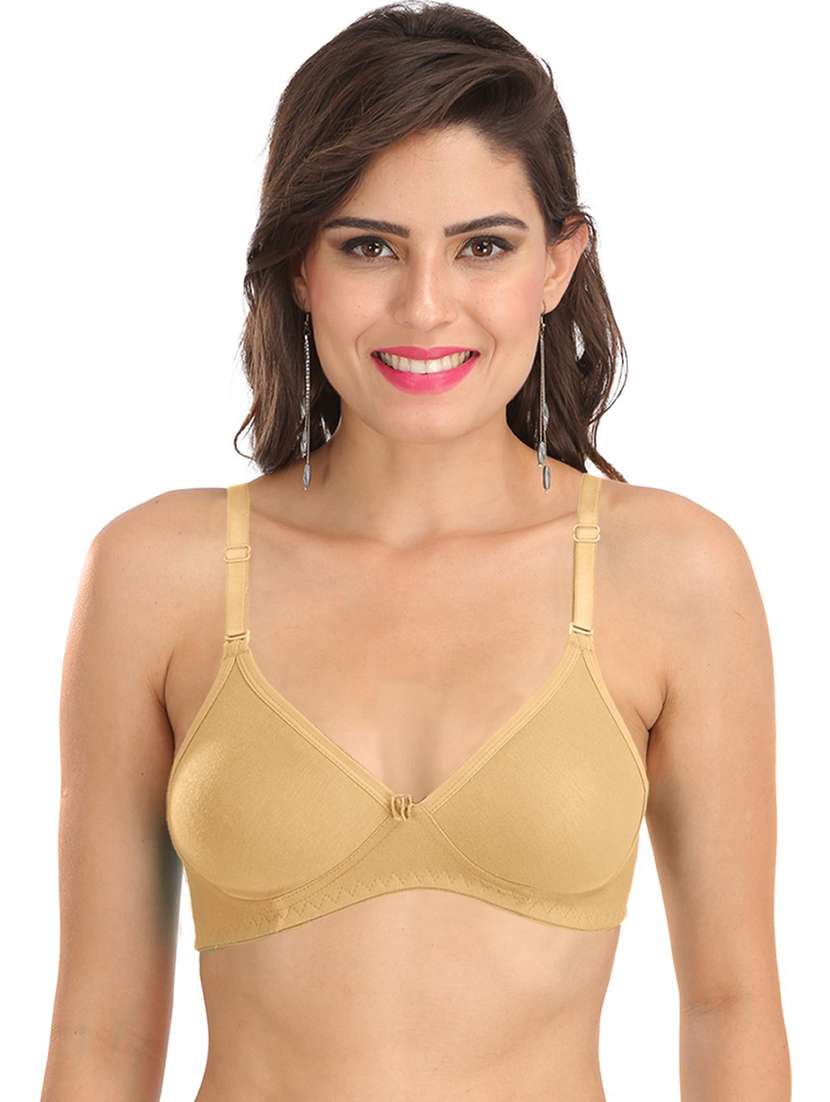 beige cotton blend tshirt bra