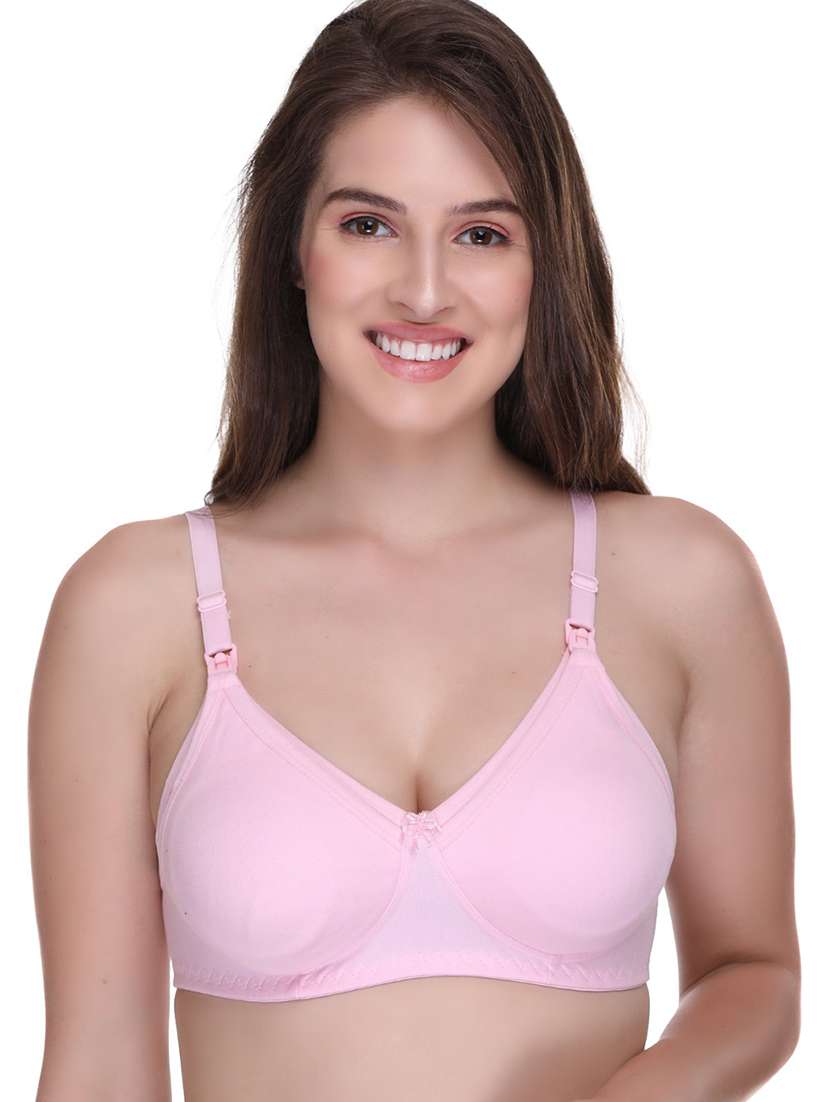 pink cotton maternitynursing bra