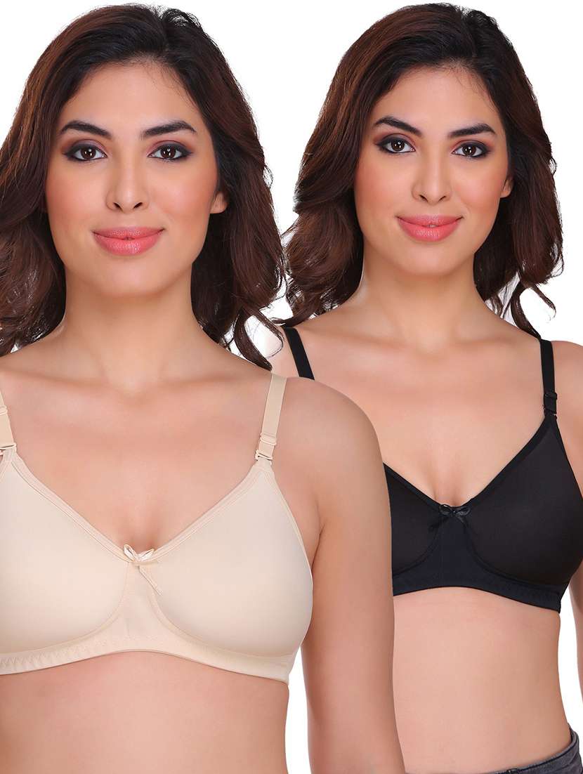 women set of 2 solid regular bra