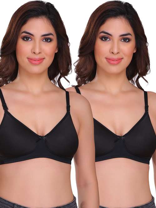 women pack of 2 solid t-shirt bra - 21141395 - Standard Image - 0