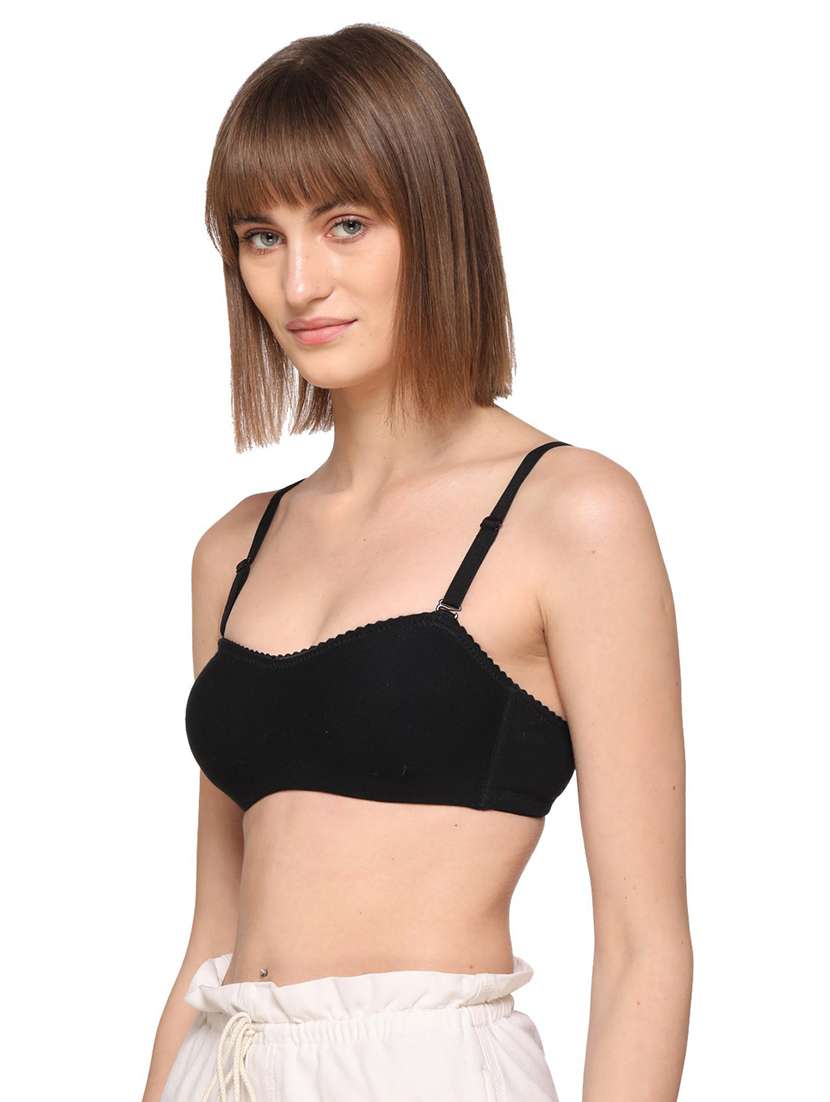 black cotton blend regular bra - 21141410 -  Standard Image - 1