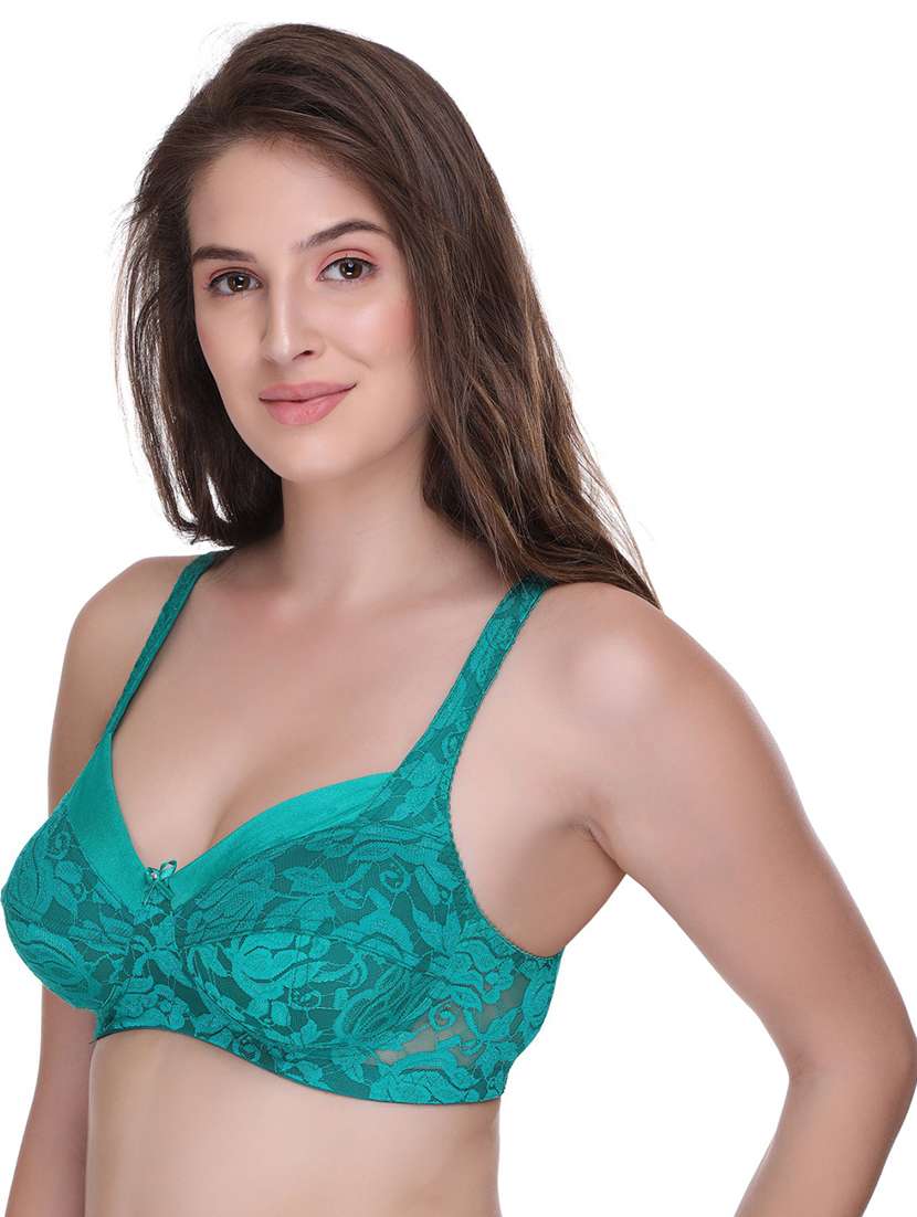 women green self-designed regular bra - 21141433 -  Standard Image - 1