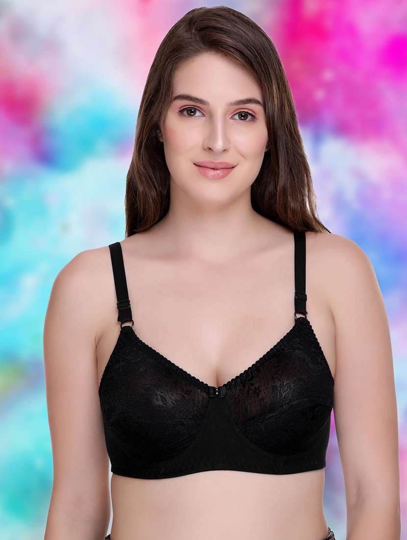 women pack of 2 self-designed regular bra - 21141507 -  Standard Image - 1