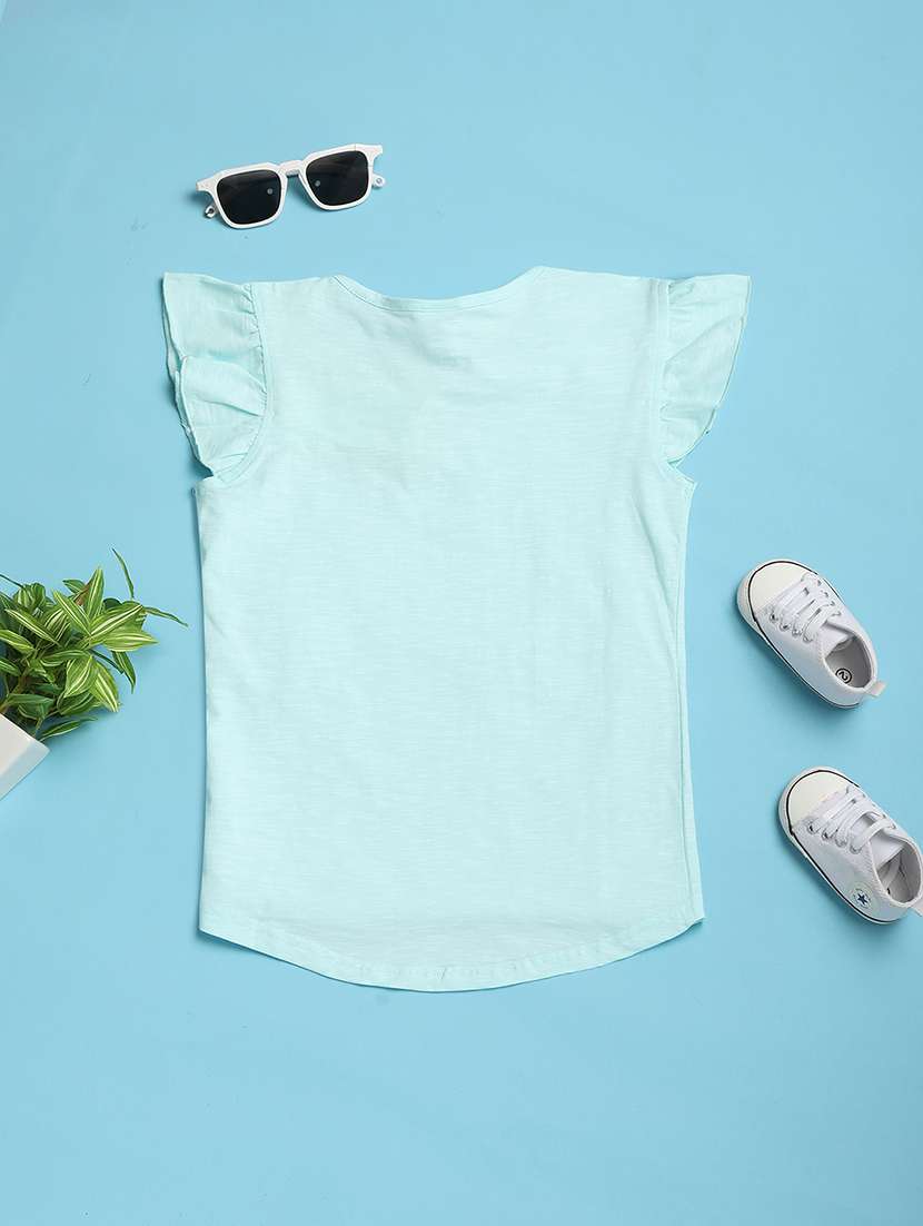 girls round neck solid tees - 21142453 -  Standard Image - 1
