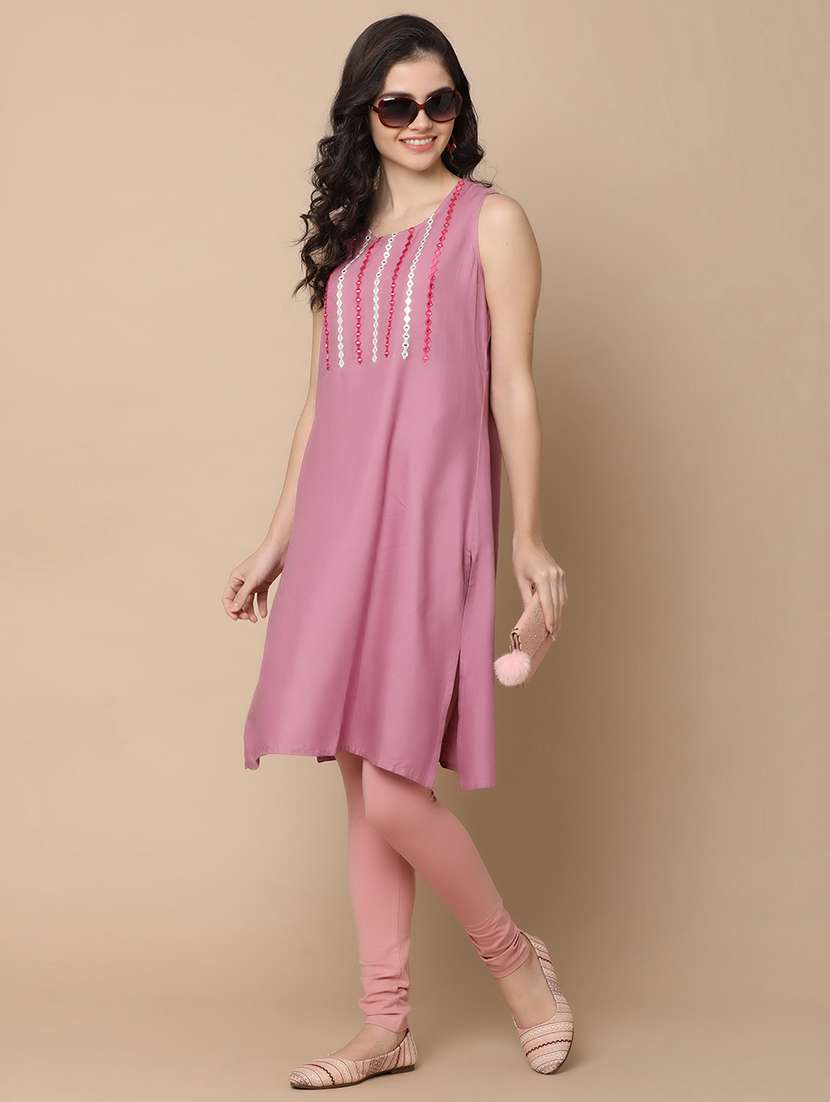 women pink cotton leggings - 21142455 -  Standard Image - 4