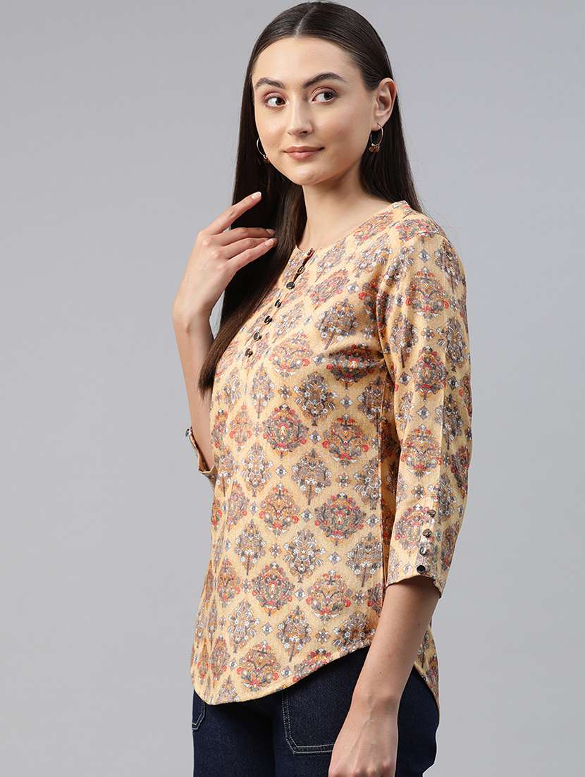 orange floral printed top - 21142504 -  Standard Image - 1