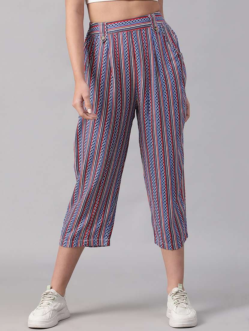 multi coloured printed culottes