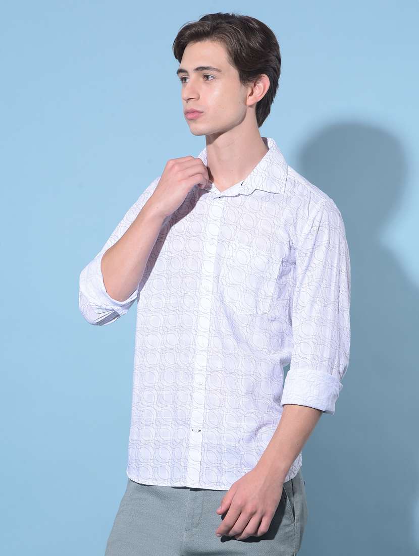 men collared long sleeve casual shirt - 21142647 -  Standard Image - 1