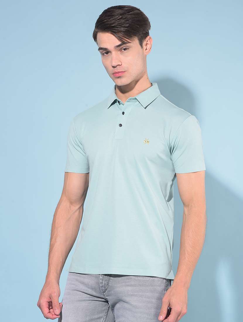 solid green polo t-shirt - 21142766 -  Standard Image - 1
