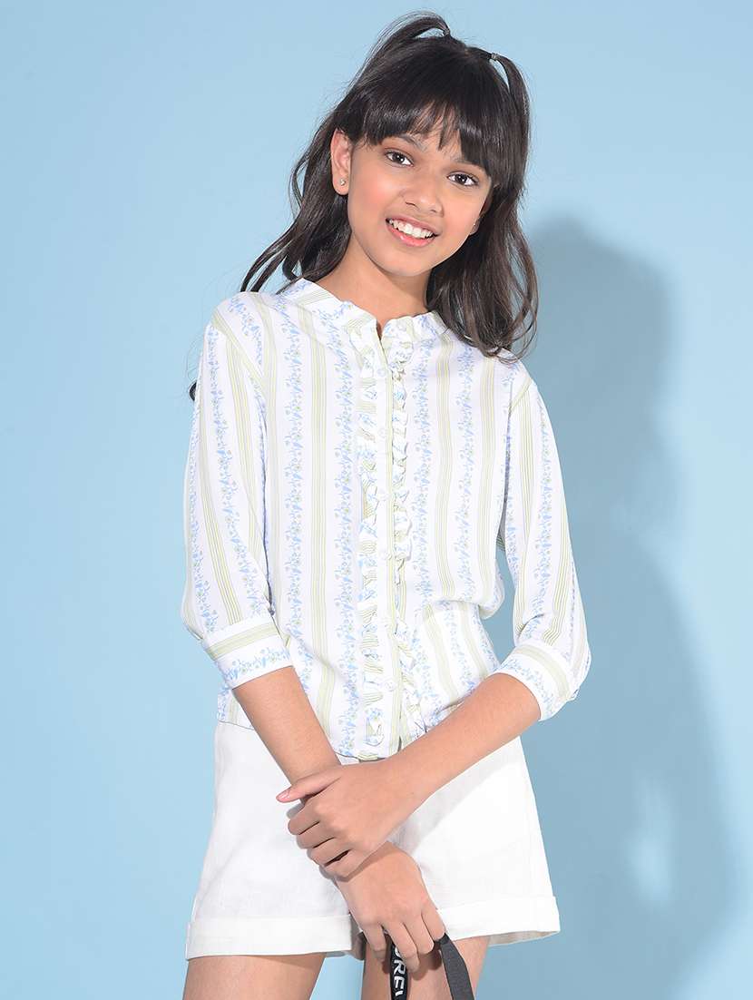 white floral printed top