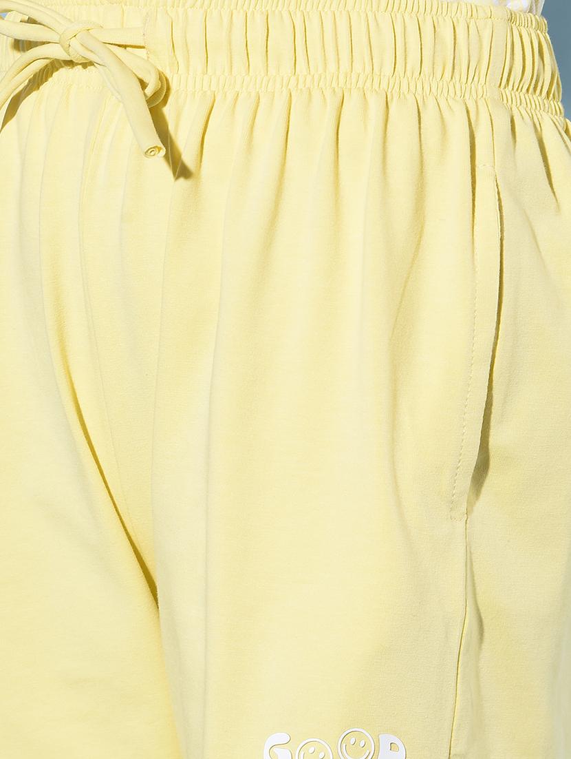 solid yellow cotton shorts - 21142799 - Standard Image - 4