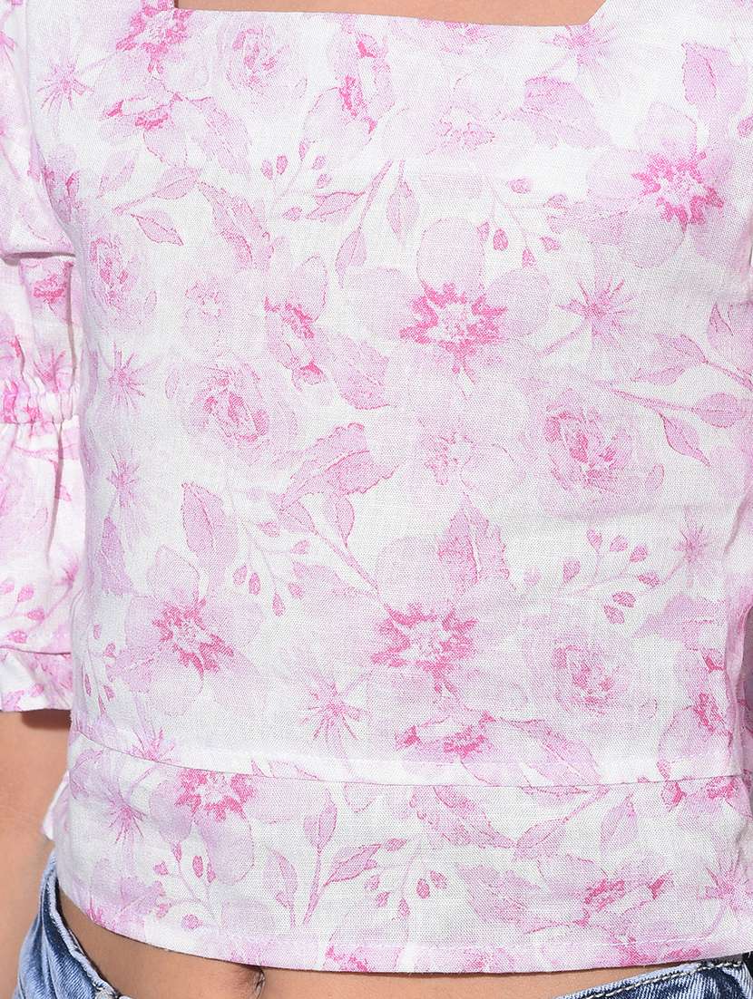 white floral printed top - 21142806 - Standard Image - 4
