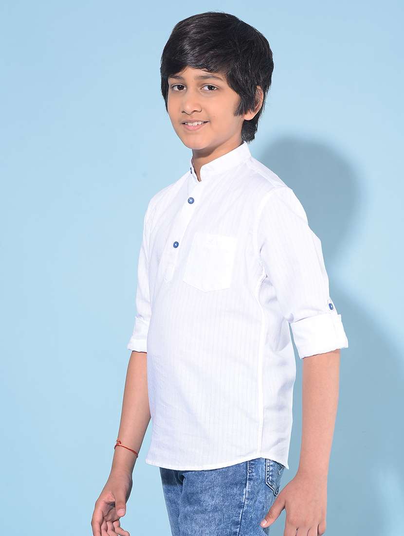 white self design kurta  - 21142826 -  Standard Image - 1