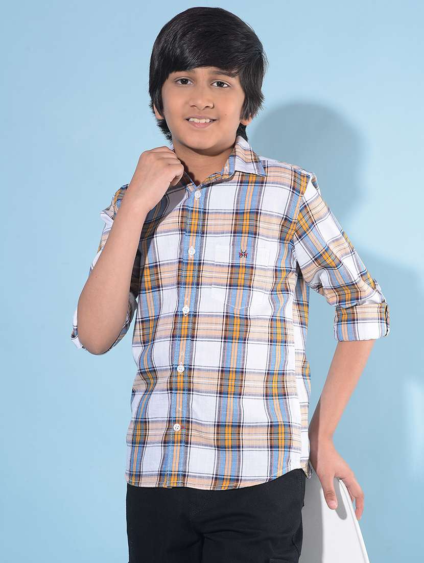 boys checkered cotton shirt