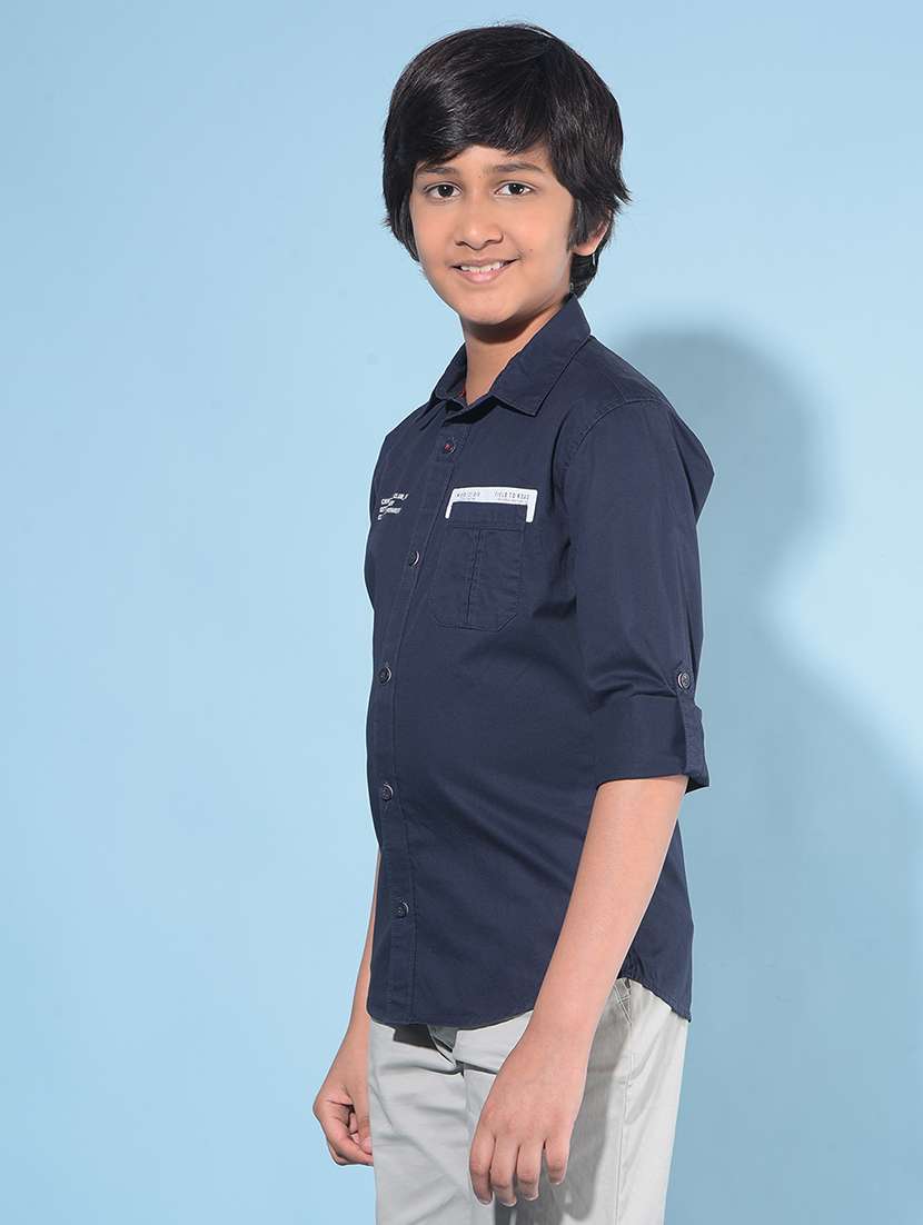 navy blue cotton shirt - 21142833 -  Standard Image - 1