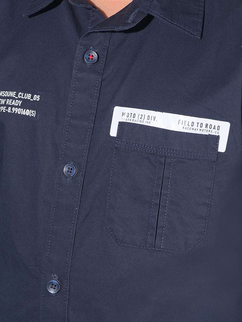 navy blue cotton shirt - 21142833 -  Standard Image - 4
