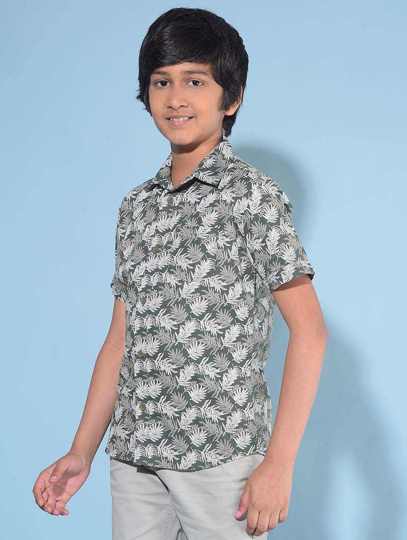 olive cotton shirt - 21142837 -  Standard Image - 1