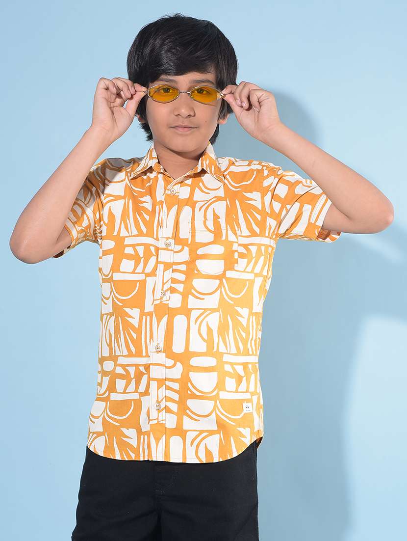 orange cotton shirt