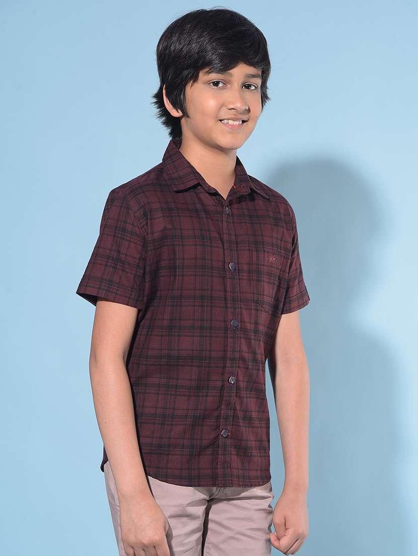 burgundy cotton shirt - 21142844 -  Standard Image - 1