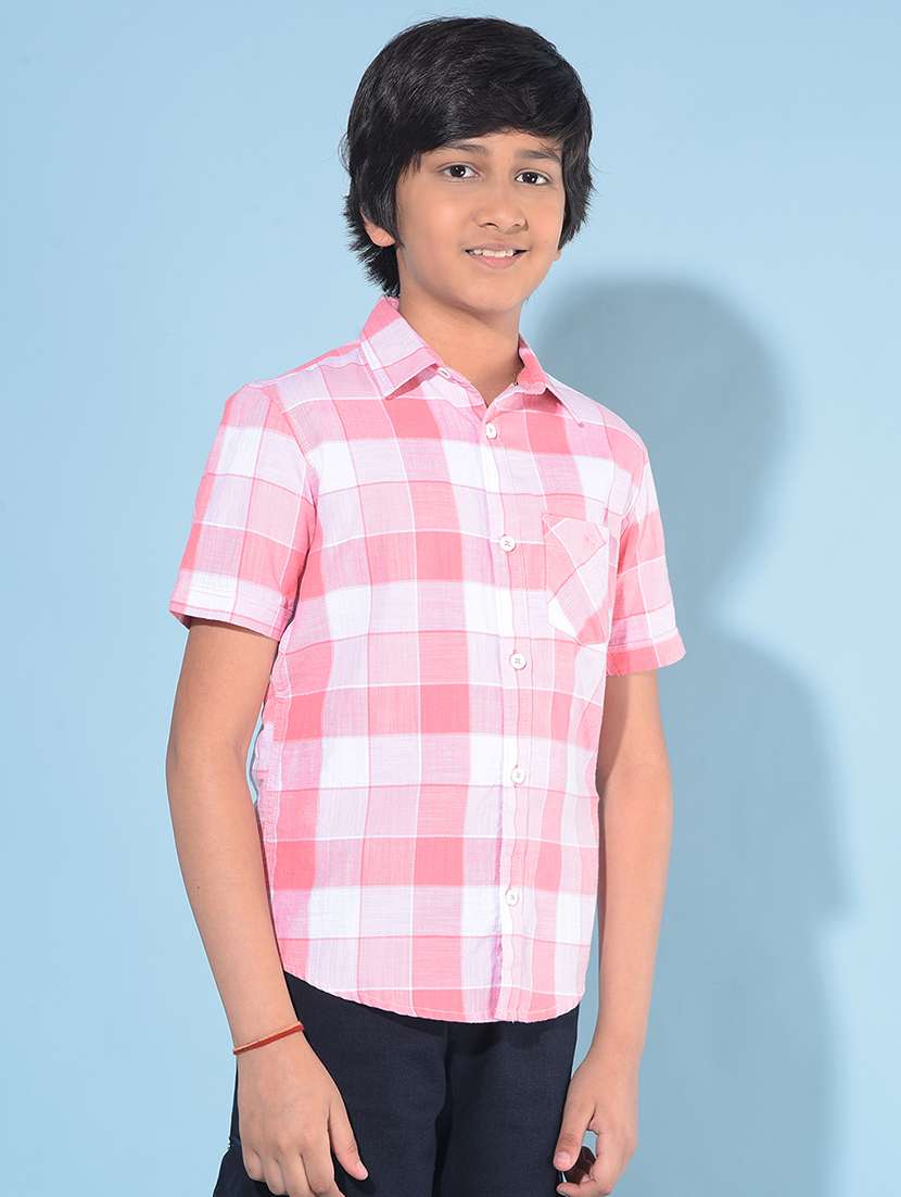 boys checkered cotton shirt
