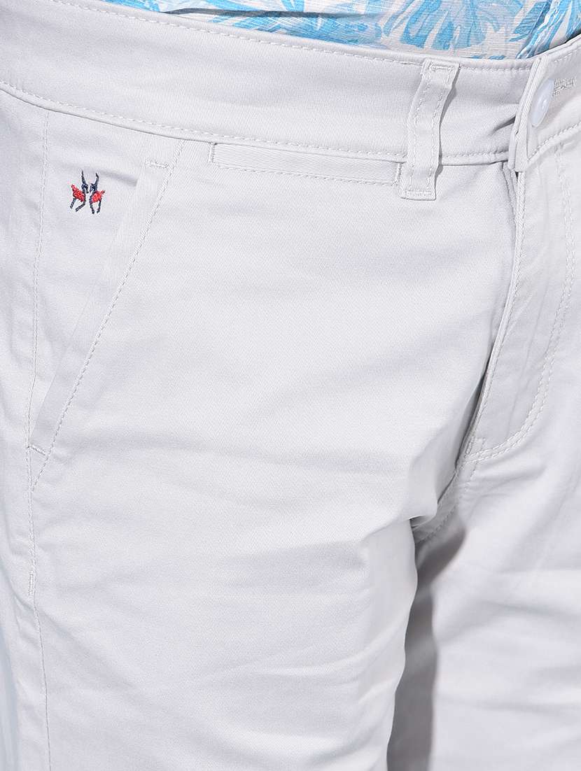 solid white cotton blend shorts - 21142864 -  Standard Image - 4