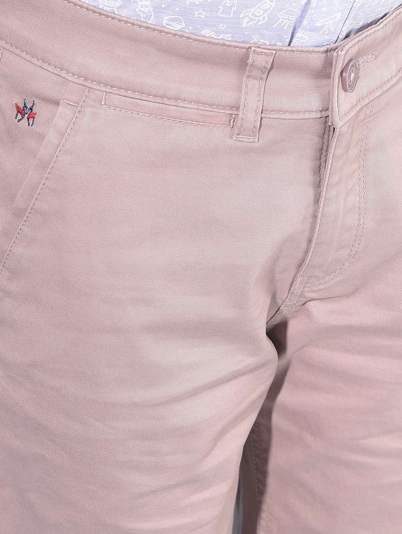 solid brown cotton blend shorts - 21142865 -  Standard Image - 4