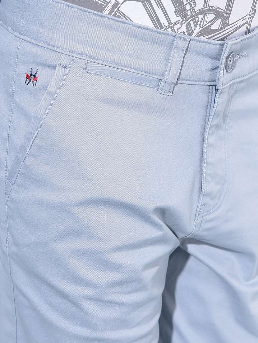 solid blue cotton blend shorts - 21142866 -  Standard Image - 4