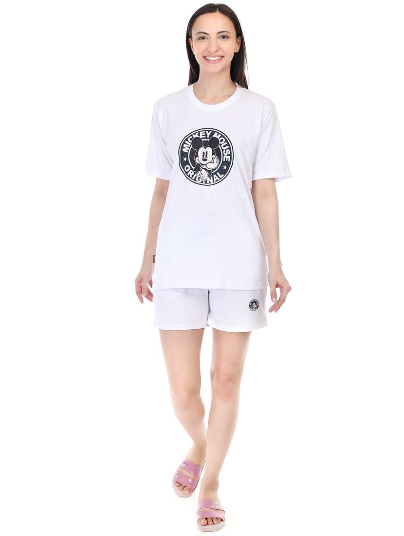 women round neck nightwear shorts set