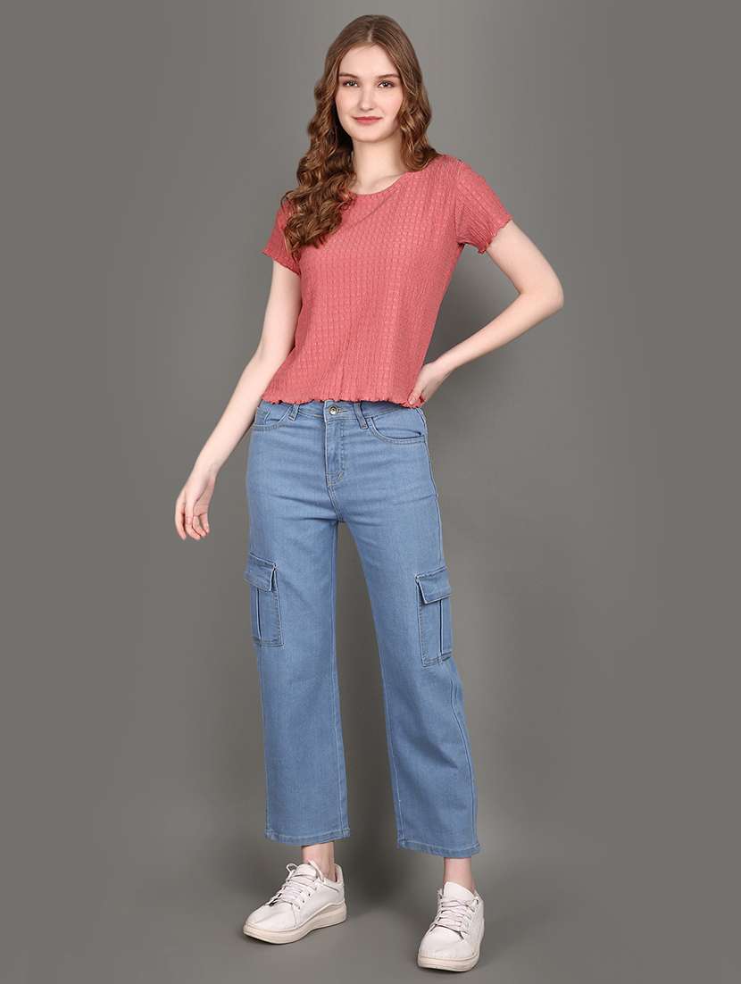 women pink cotton regular t-shirt - 21143162 -  Standard Image - 4