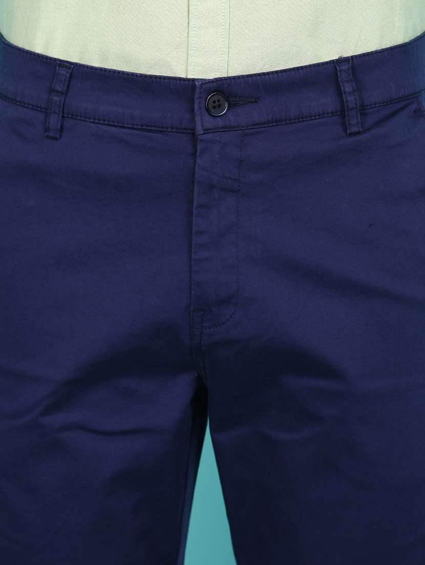 blue cotton blend casual trouser - 21143172 -  Standard Image - 4