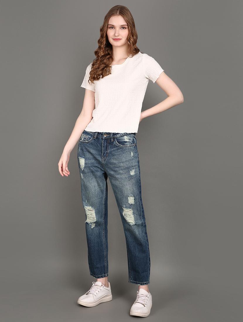 women blue denim jeans - 21143373 - Standard Image - 4