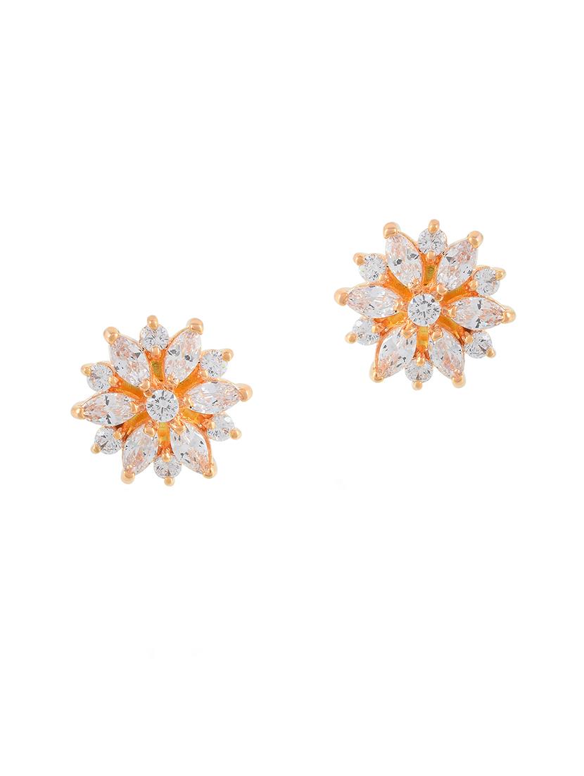 women gold brass studs earring - 21143579 -  Standard Image - 1
