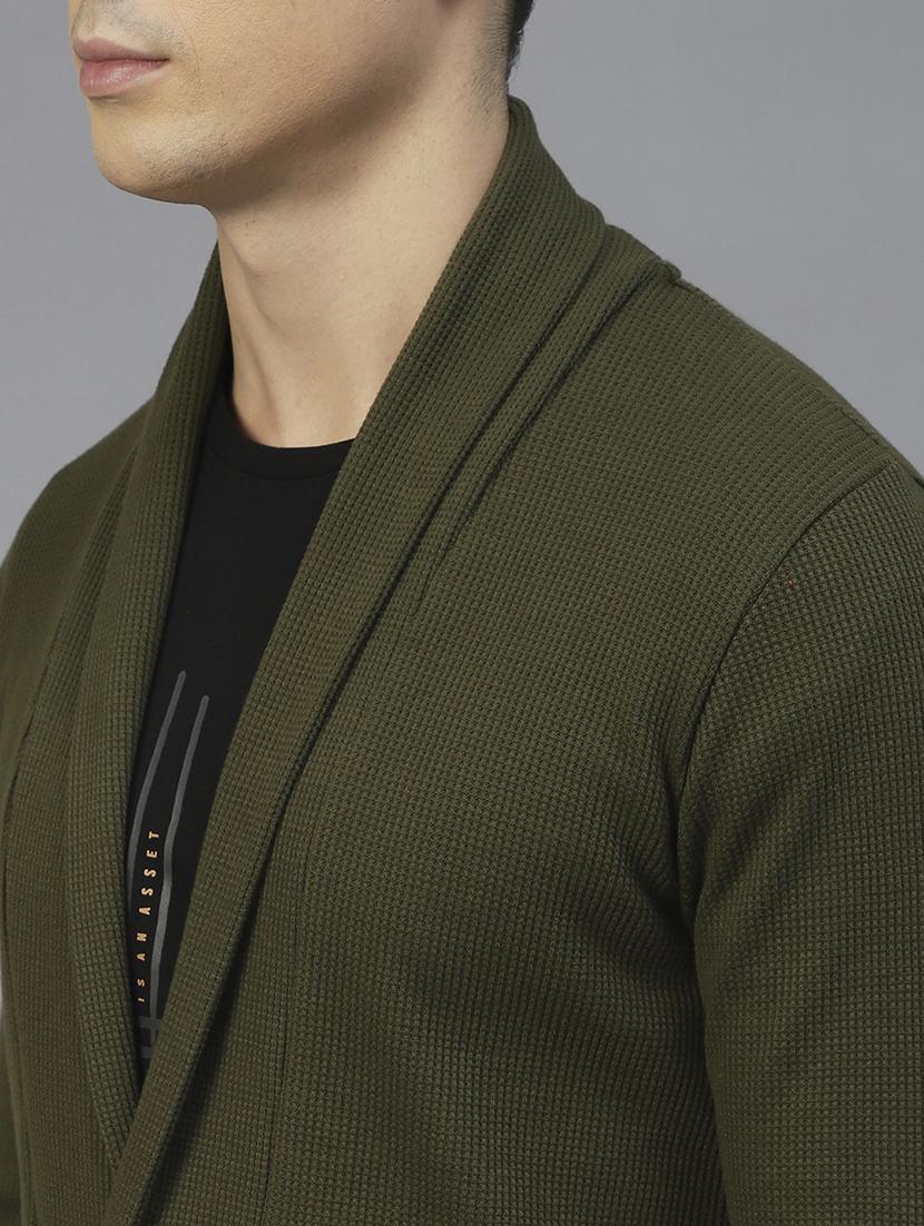 men solid full sleeves cardigan - 21143593 - Standard Image - 6