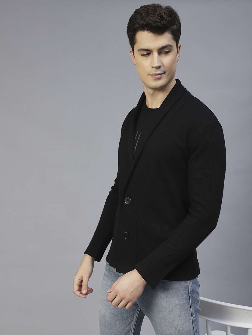 men solid full sleeves cardigan  - 21143594 -  Standard Image - 1